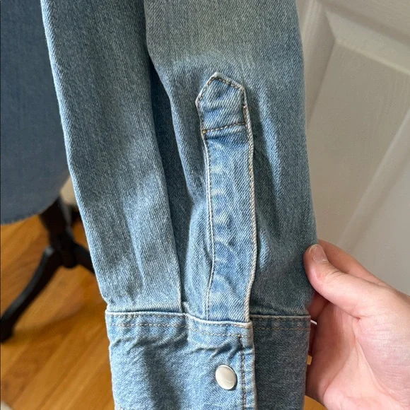 Oversized denim rhinestone jacket - Picture 5 of 10